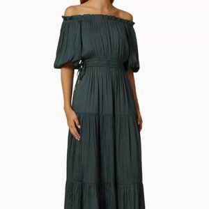 MINKPINK Green Satin Off the Shoulder dress Small